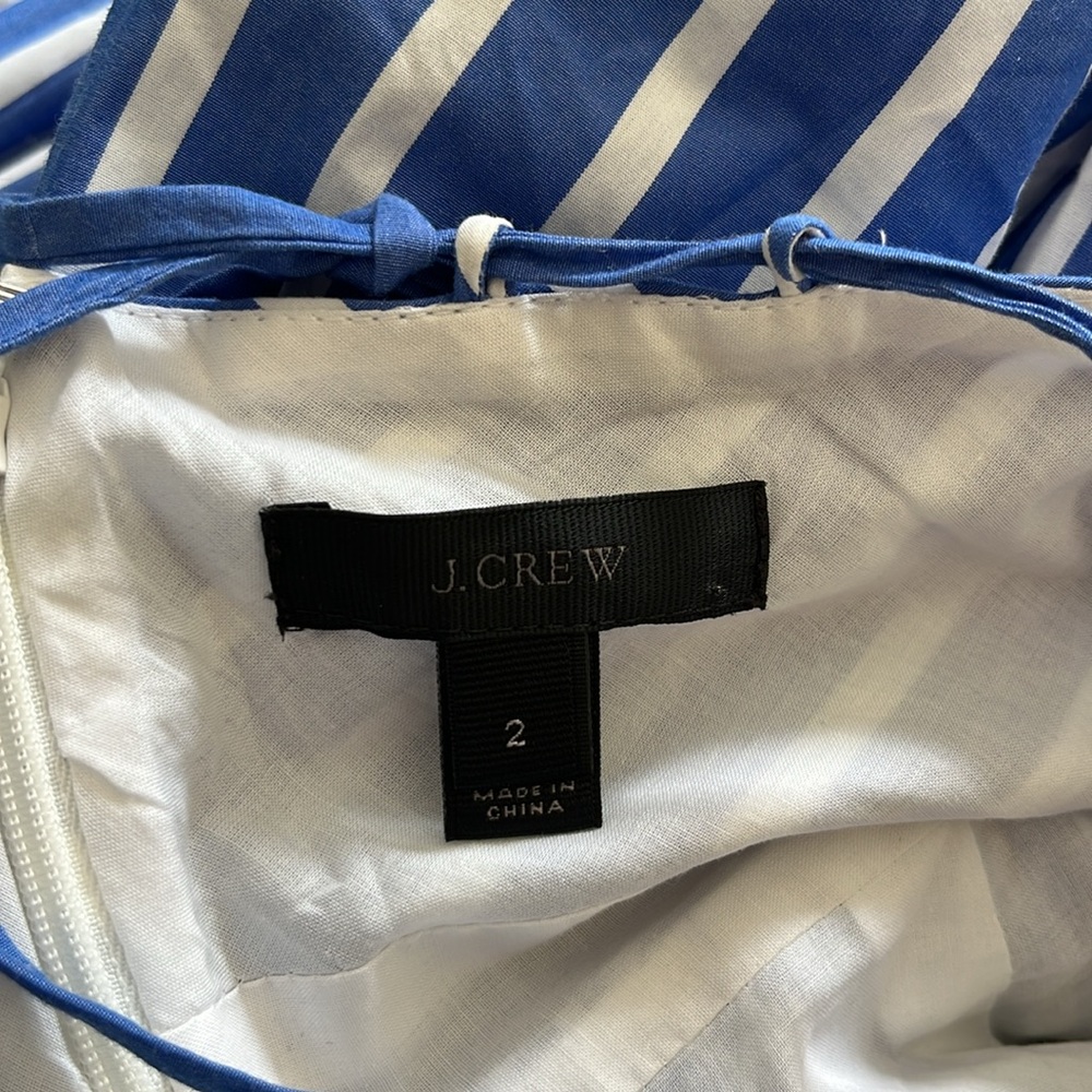 J.Crew Long Drapey Spaghetti-strap Maxi in White Blue Stripe Dress - Picture 12 of 13